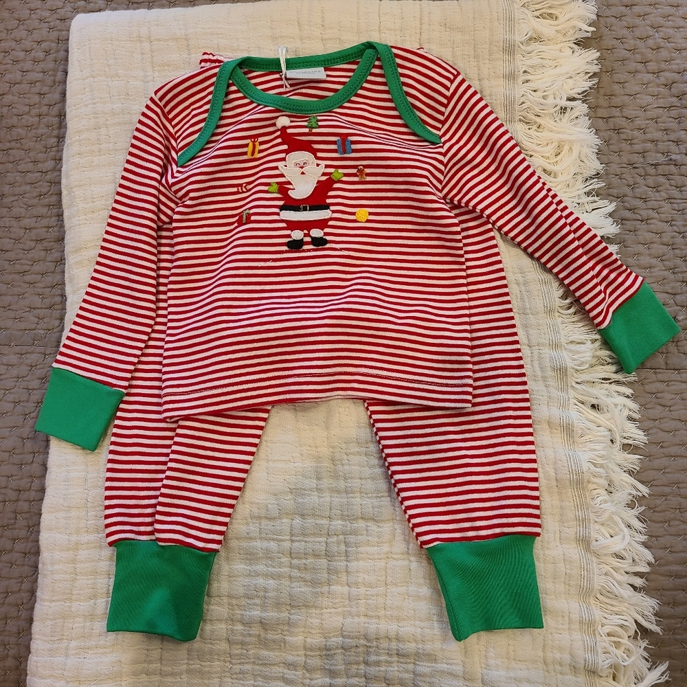 Sqiggles striped Christmas Pajamas NWT